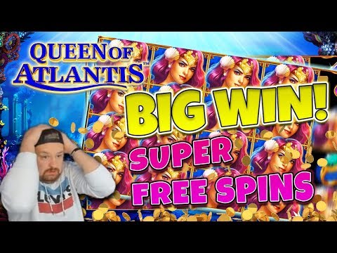 Queen of Atlantis BIG WIN - Huge win on Casino Games - free spins (Online Casino) - 동영상