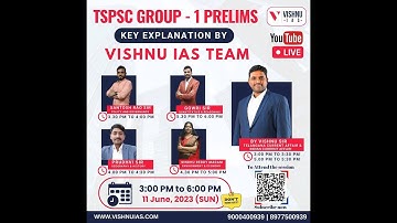 TSPSC GROUP 1 PRELIMS| KEY EXPLANATION BY VISHNU IAS | TSPSC | TSPSC GROUP - 1