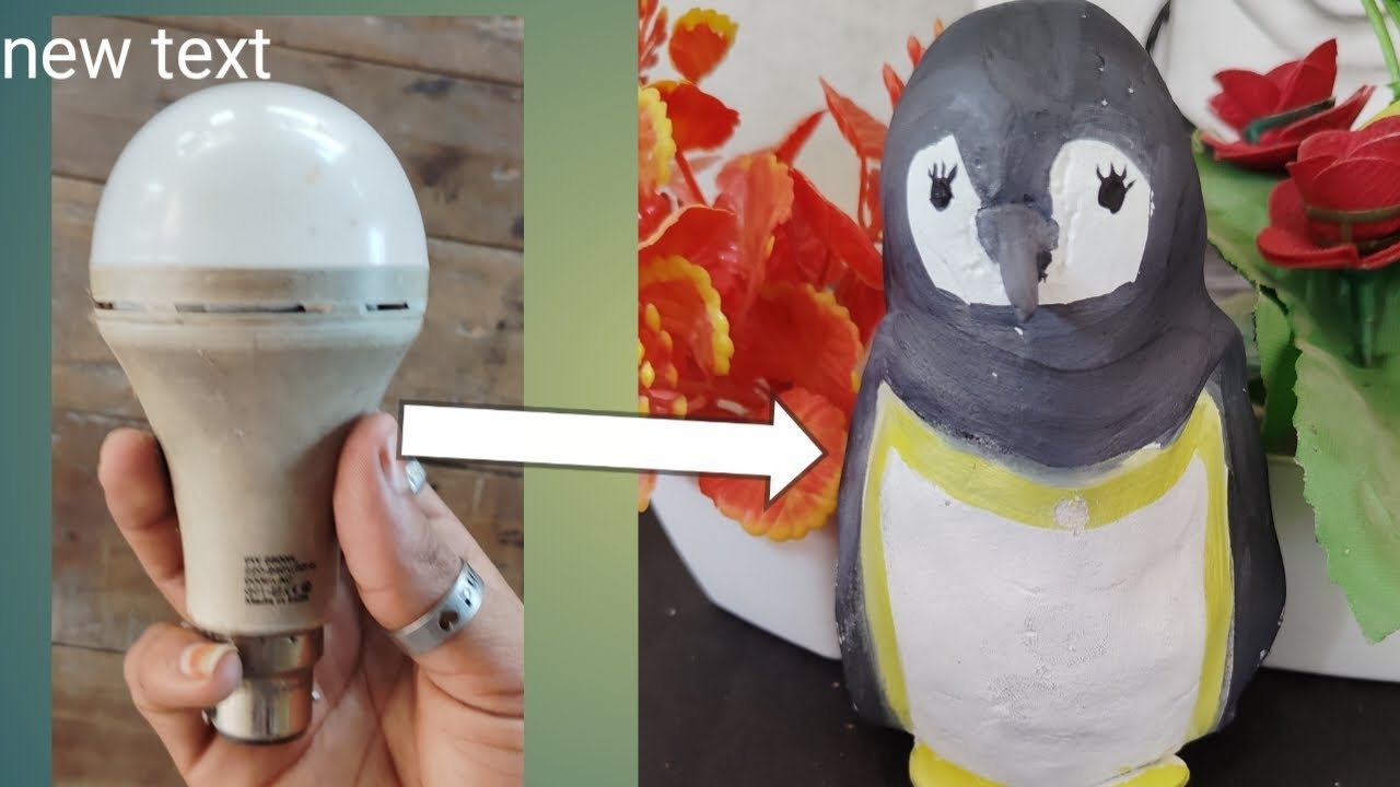 LED bulb se Penguin Kaise banaye 