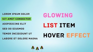 HTML & CSS Using Glowing List Hover Effect | Beginner To Experts