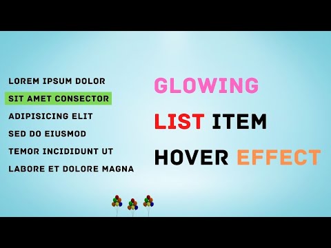 HTML & CSS Using Glowing List Hover Effect | Beginner To Experts