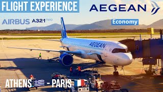 FLIGHT EXPERIENCE Aegean Airlines A321Neo Athens 🇬🇷 to Paris 🇫🇷 ECONOMY CLASS