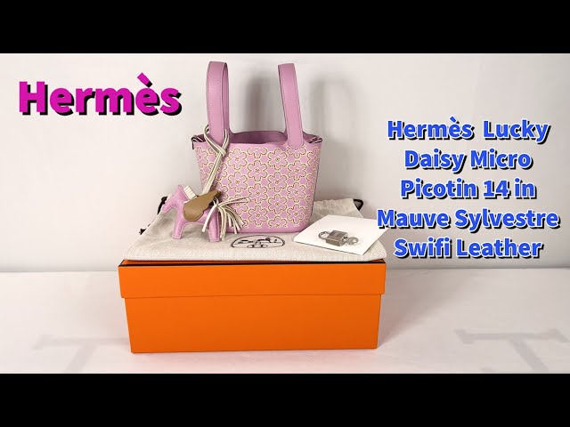 Hermes Lucky Daisy Micro Picotin 14 Lock Bag Swift Mauve Sylvestre SHW