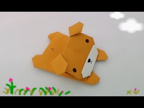 พับ กระดาษ รูป หมา  Update New  Origami lying dog / พับหมาน้อยนอนสบาย
