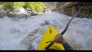 Kayaking "Upper Death" rapid in Glenwood Canyon