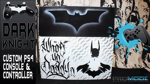 -Dark Knight- Custom PS4 Console & Matching PS4 Controller, Hand Airbrushed by ProModz.com