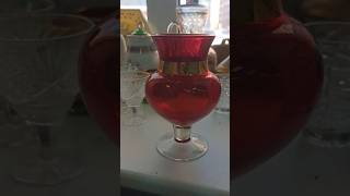 Винтажная ваза из красного стекла с позолотой #комиссионка #череповец