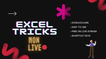 THE BEST SHORTCUT KEYS | EXCEL SHORTCUTS LIVE ON EXCELKICLASS | CTRL+ AND ALT + |LIVE🔴