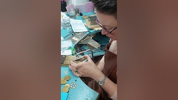 Seamless mokume gane ring manufacturing steps.