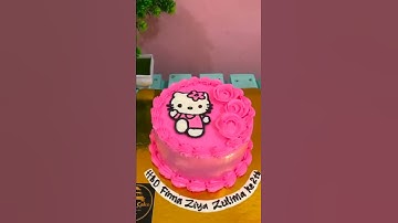 Thumbnail of Koleksi kue ultah anak perempuan tema hello kitty- spill produk link di bio - Nazari Cake #shorts