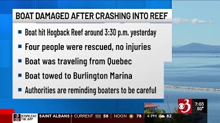 Boaters cautioned after boat hits reef, takes on water