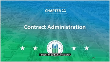 PHA Procurement Training: Chapter 11 - Contract Administration