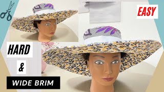 HARD BRIM SUN HAT || Wide Stiff Brim Sun Hat DIY || Summer Hat Tutorial screenshot 4