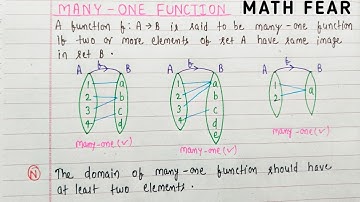 WHAT IS MANY - ONE FUNCTION? | RELATION AND FUNCTION | NCERT CLASS 12TH | MATH FEAR |