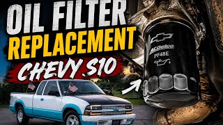 How to replace an oil filter on a 1994-2004 Chevy S10 4.3 (this is a LS EXTENDED CAB 4.3)