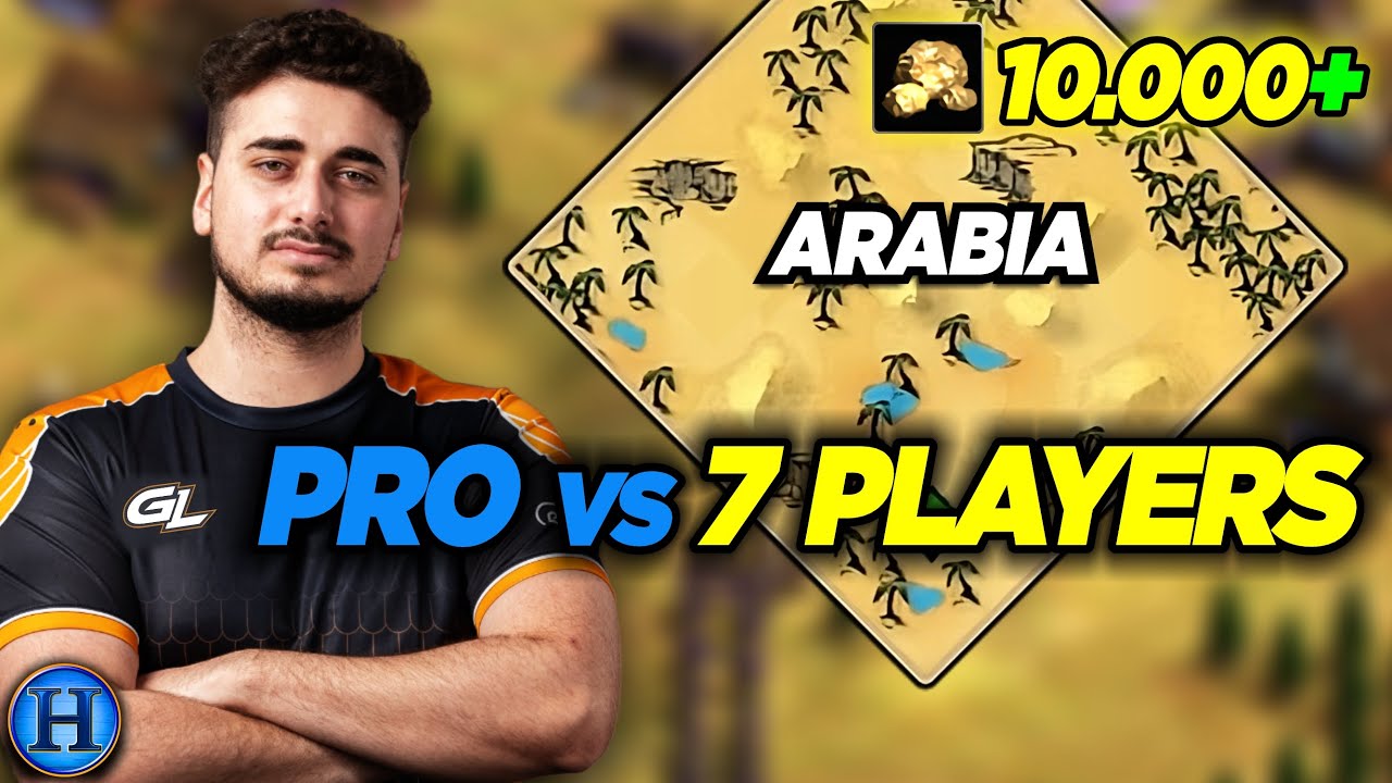 A Pro Starting With 10000 Gold vs 7 Players | AoE2
