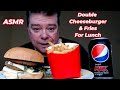 ASMR - Eating A Double Cheeseburger & Fries For Lunch