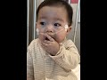 たまごボーロを一生懸命食べる心疾患1歳0ヶ月/手術前の思い出