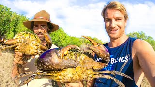 GIANT MUD CRAB Catch & Cook on Fire    BACK 2 BASICS!