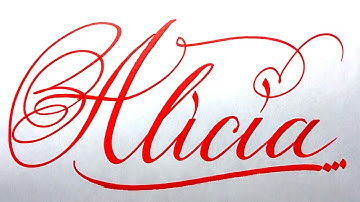 Alicia Name Signature Calligraphy Status | How to write with Cut Maker  #calligraphy #cursive