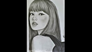 رسم ليسا من  بلاك بينك  تحدي مع لينا لوني | lisa black pink drawing tutorial