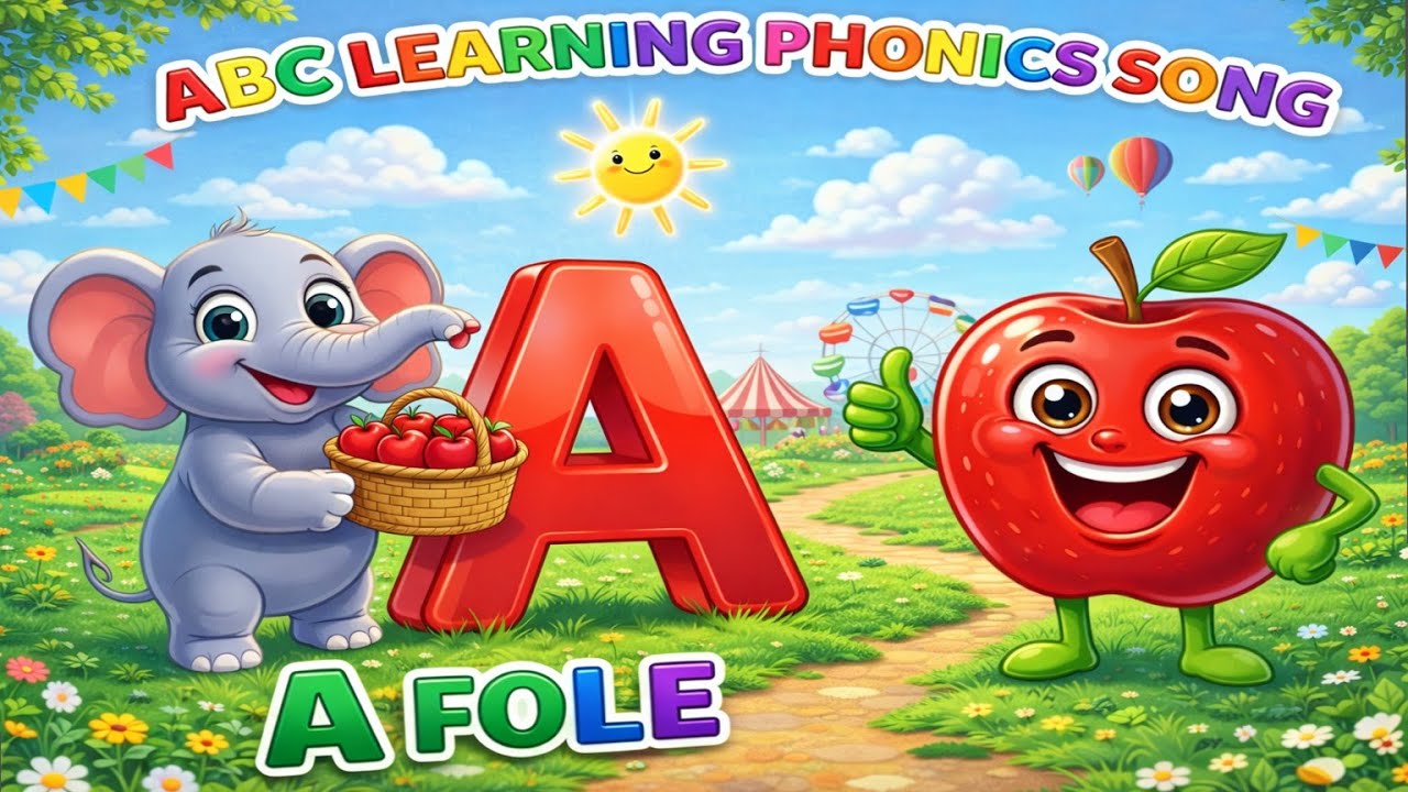 ABC Learning Video for Kids: A for Apple 🍎 Alphabet Phonics for ...