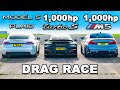 1 000hp M5 V 1 000hp 911 Turbo V Model S Plaid DRAG RACE 