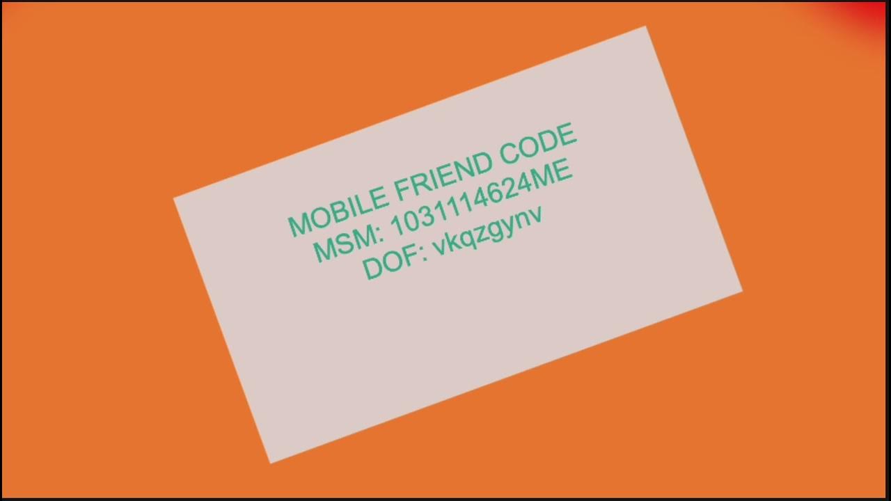 Friend Code Msm