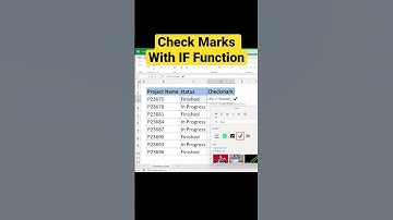 Check Marks With IF Function in Excel #shorts