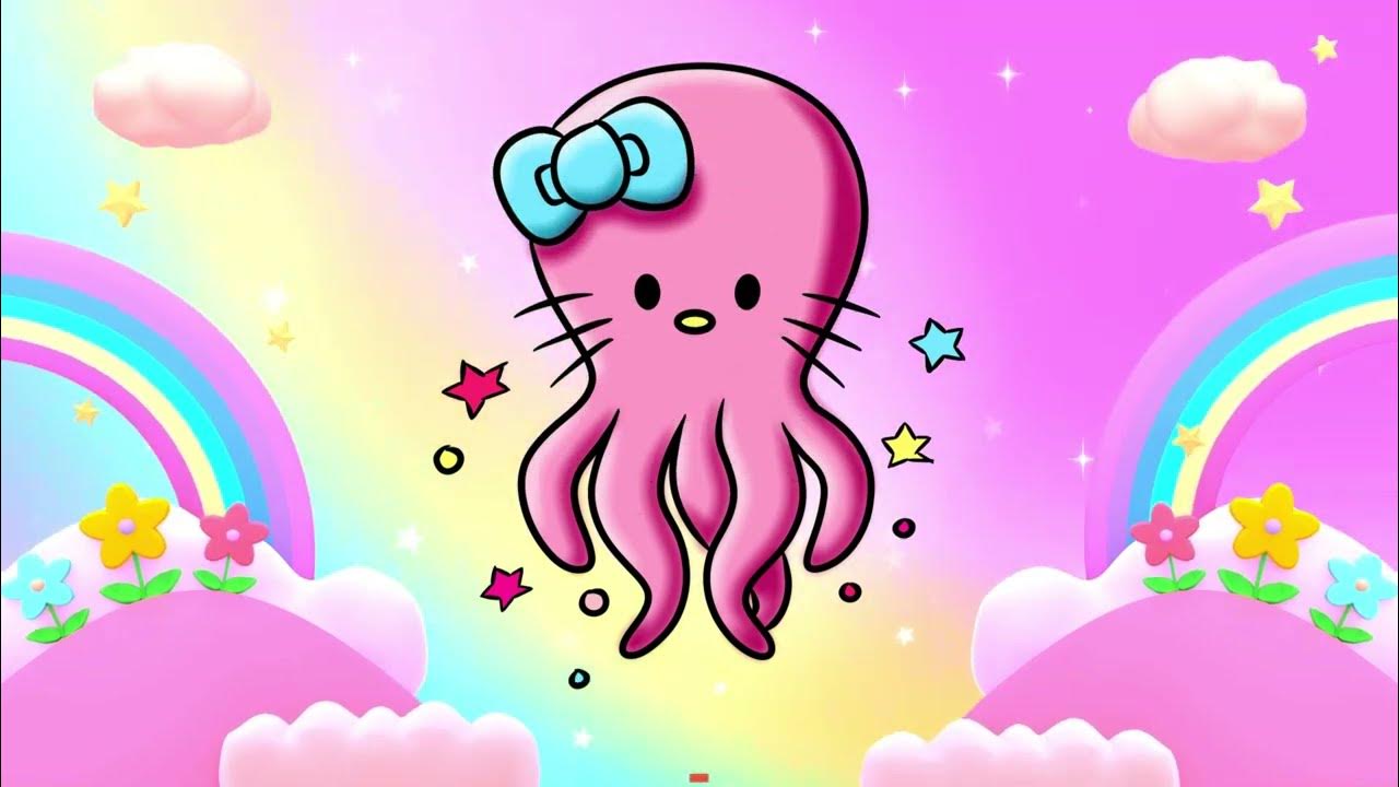 Hello Kitty Octopus drawing and coloring video @drawtube28 - YouTube