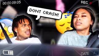 FALLING ASLEEP WHILE DRIVING To See His Reaction!!