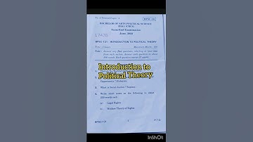 BPSC 131 - Introduction to Political Theory #pyqs #exam #pyqdiscussion