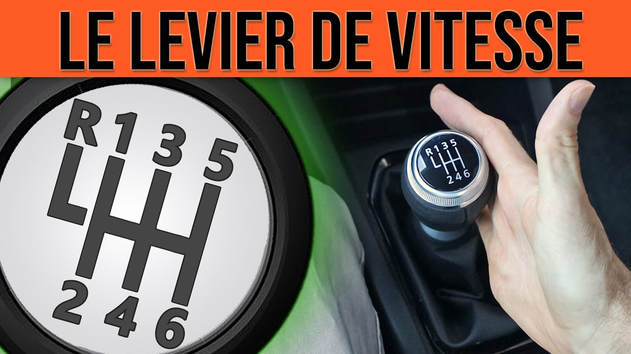 Main Sur Le Pommeau De Vitesse De La Voiture Le Conducteur Change La Vitesse  Dans La Voiture Main Sur Le Levier De Vitesse