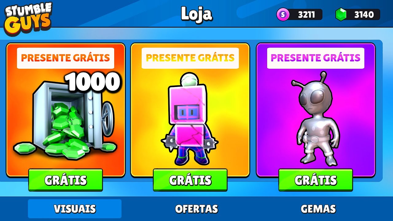 STUMBLE GUYS - TESTEI CÓDIGOS PARA RECOMPENSAS GRÁTIS+ GANHEI SKIN