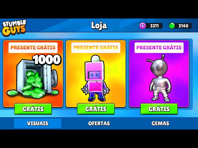 CORRE!!😱CHEGOU SKINS e GEMAS GRÁTIS no STUMBLE GUYS!🔥BLOCK DASH LENDÁRIO  [NOVO TORNEIO] ‹ MagLobao › - BiliBili