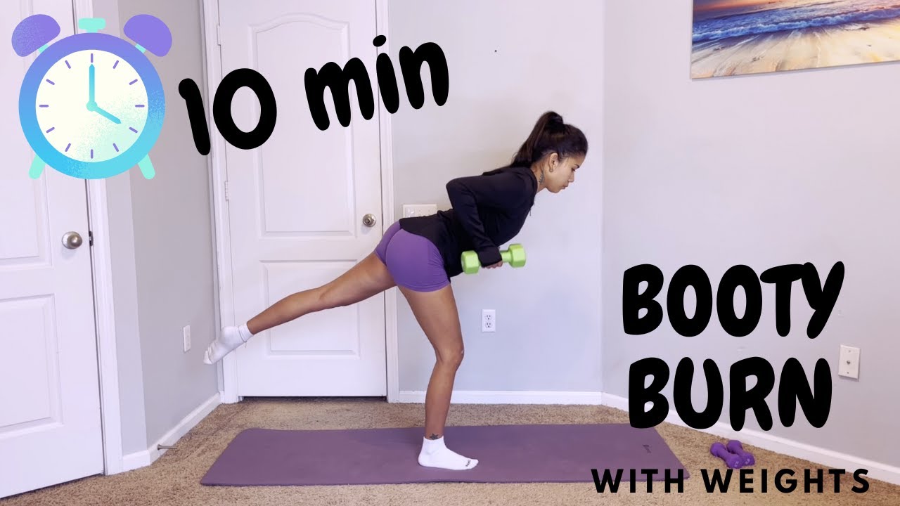 10 MIN Booty Burn Workout With Weights | At Home Glute Exercise Using ...
