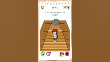 Brain Test All Star Level 53 Answer | Save the man from the boulder