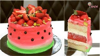 草莓西瓜蛋糕食谱| How to Make Strawberry Watermelon Cake (inspired by Black Star Pastry)