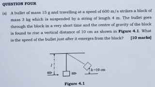 Momentum challenging sessional question (ballistic pendulum)