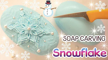 SOAP CARVING | Snowflake in Soap | EASY| Satisfying | For Beginners |ASMR |