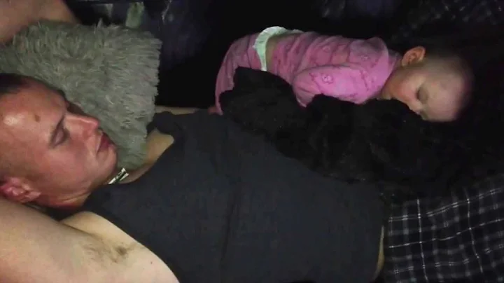 My husband and our daughter crashed and snoring! Too cute!