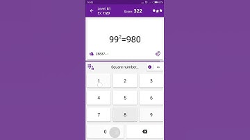 Math Tricks - Training mode - square numbers between 90 and 99 - level 081 (Number Keyboard)