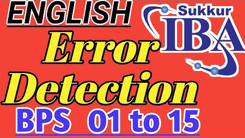 Error Detection || How to find error detection || IBA Screening Tests || STS || NTS || PTS || OTS ||