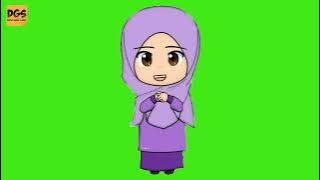 Animasi Muslimah Bicara | Green Screen