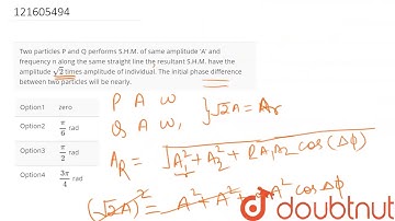 Two particles P and Q performs S.H.M. of same amplitude 