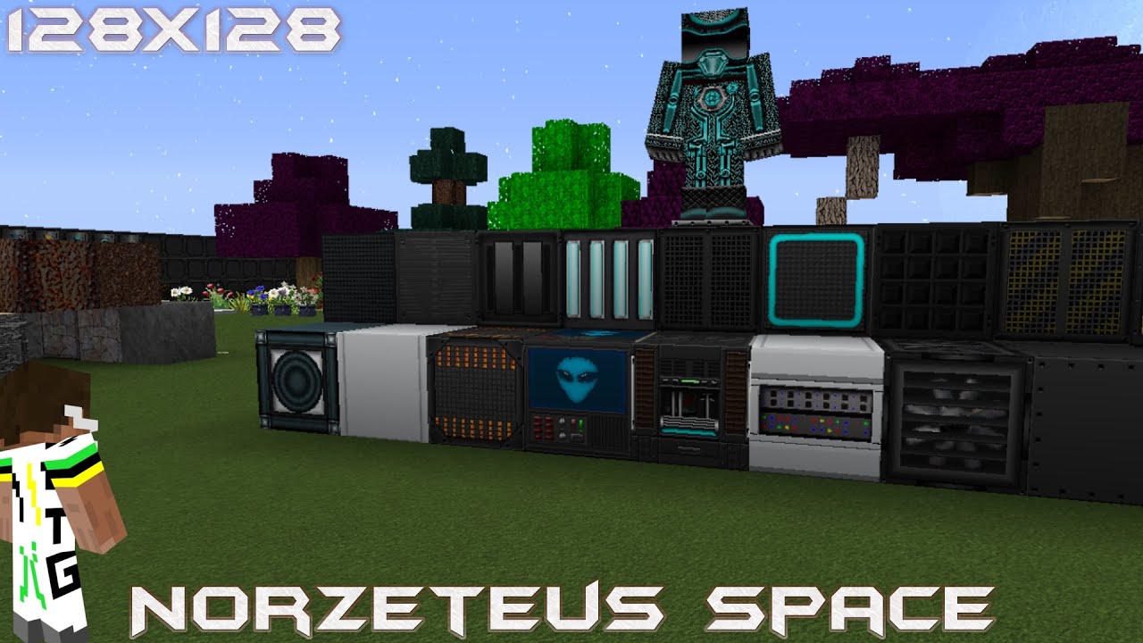 Minecraft Resource Pack Review - Norzeteus Space 1.8 [128x128] - YouTube