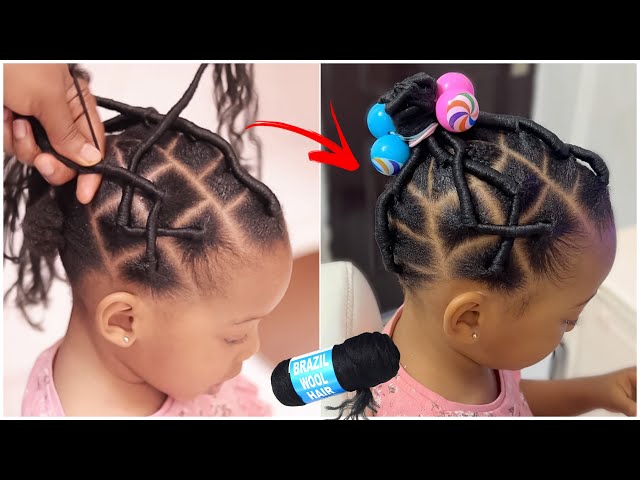 kids: African Threading Hairstyle Brazilian wool #girl #toddlerhairstyles -  YouTube