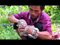 So Nice! Papa lin is taking a shower for Sovana, abandoned monkey does not like to take a bath.