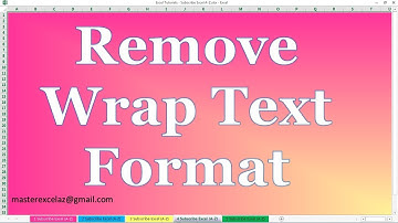 How to Remove Wrap text format for selected cells in Excel 2013 | Basic excel skill