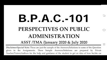 BPAC 101 Ignou Solved Assignment